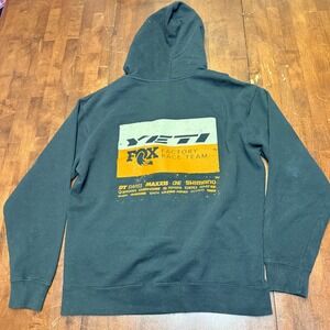 Yeti Cycles Fox Race Team Collaboration Zip Up Hoodie Mens Large MTB Shimano